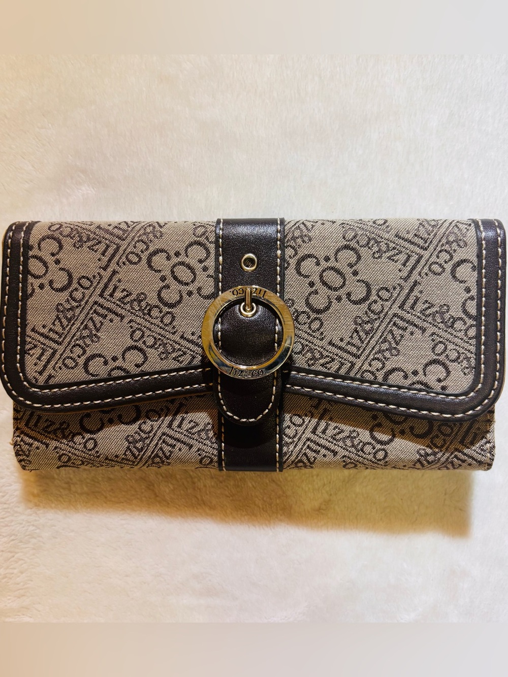 Liz Claiborne Wallet Monogram Pattern EUC